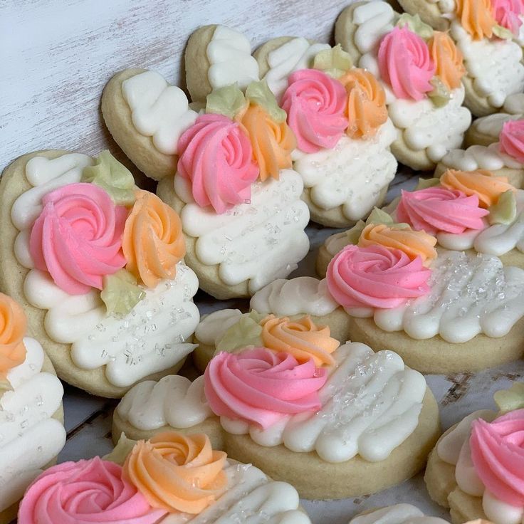 Whimsical Pastel Iced Cookies with Intricate Floral Designs for Celebrations