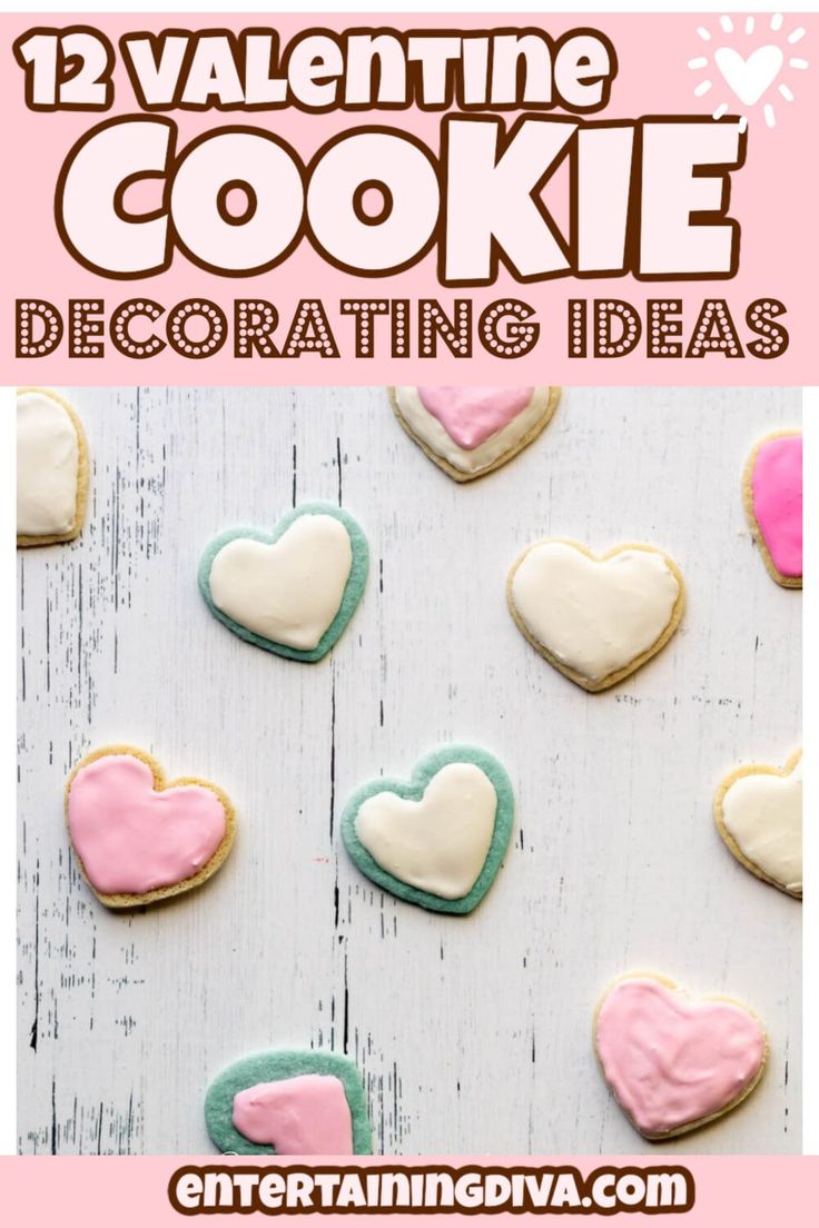 Pastel Heart-Shaped Cookies: A Charming Delight for Valentine's Day Celebrations.