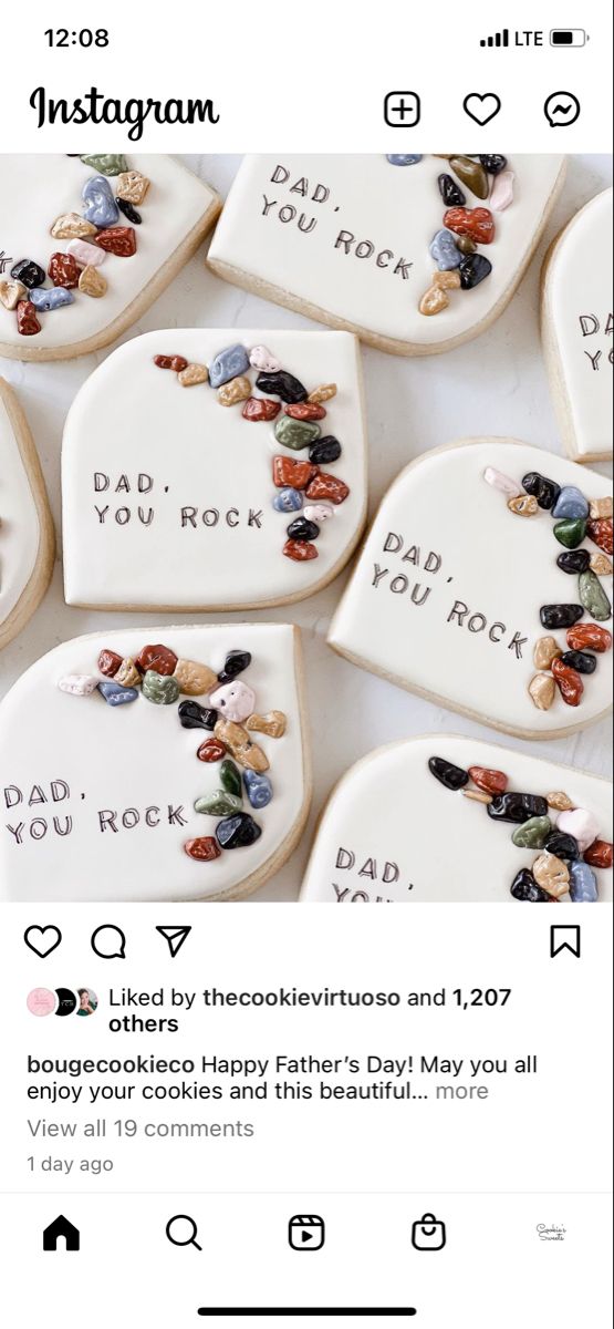 Charming Father's Day Heart-Shaped Cookies in Pastel and Earthy Tones