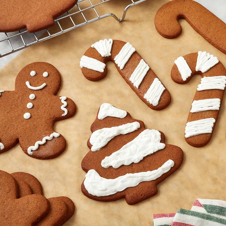 Whimsical Festive Cookie Designs with Gingerbread Figures and Candy Canes