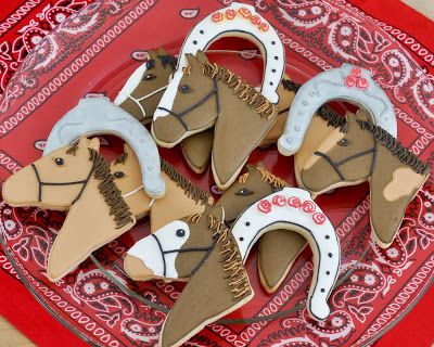 Vibrant Decorative Horse-Shaped Cookies with Unique Designs for Themed Celebrations