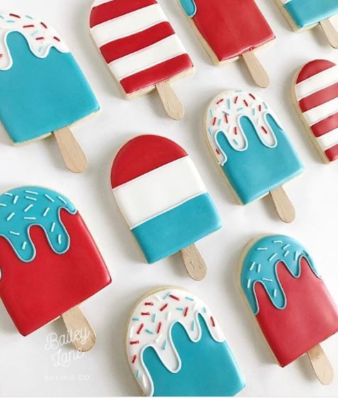 Vibrant Summer-Themed Popsicle Cookies with Whimsical Designs