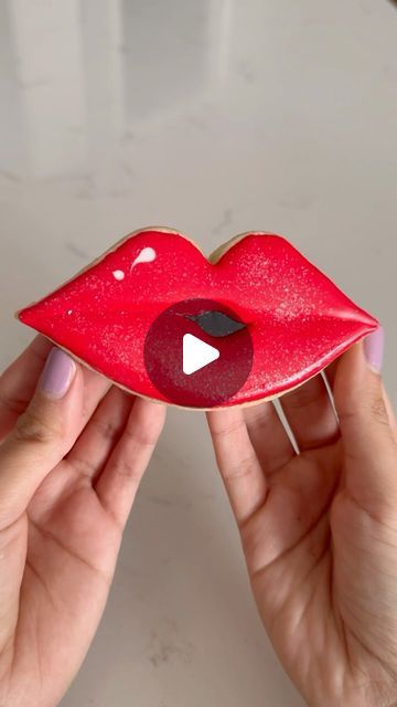 Vibrant Lip-Shaped Cookies: A Fun Fusion of Culinary Art and Beauty Aesthetics for Themed Events.