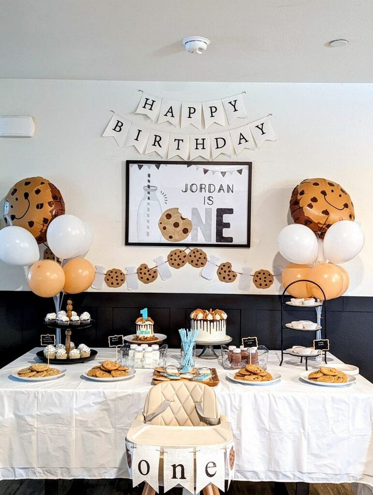 Festive Cookie-Themed First Birthday Celebration Setup.