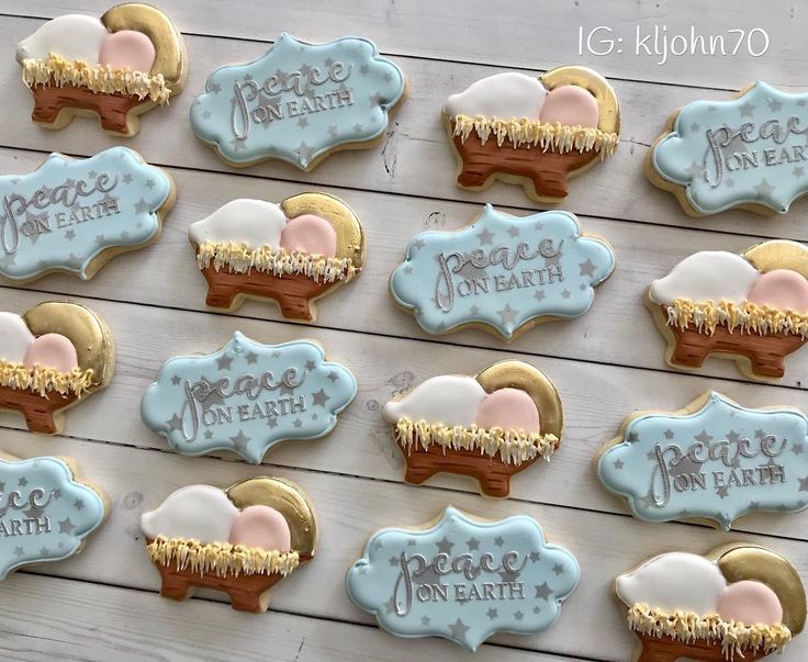 Pastel-Festive Decorative Cookies: Harmonious Designs in Soft Blue and Earth Tones.