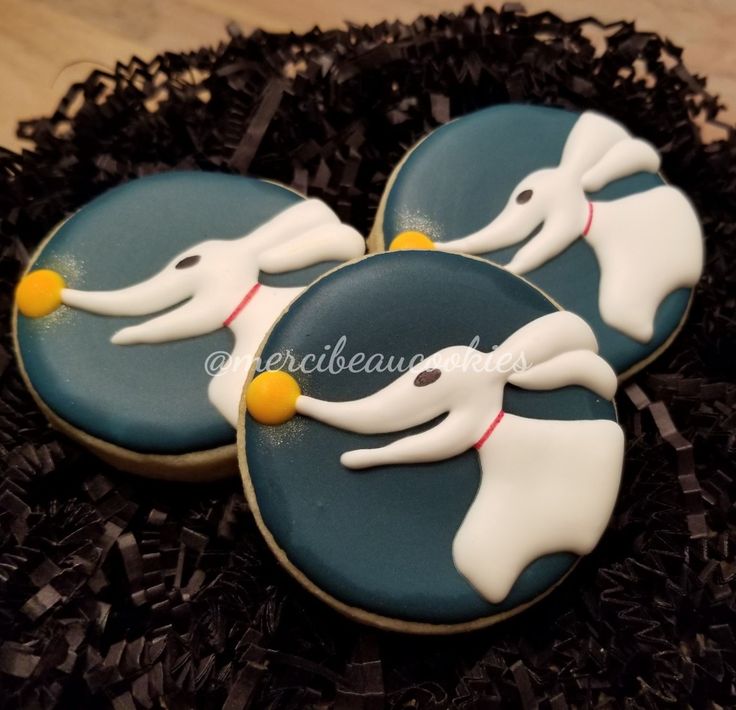 Whimsical Animal Design Cookies with Vibrant Blue Icing and Bright Accents.