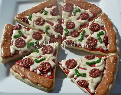 Artfully Designed Pizza Cookies: A Charming Blend of Flavor and Fun for Themed Parties.