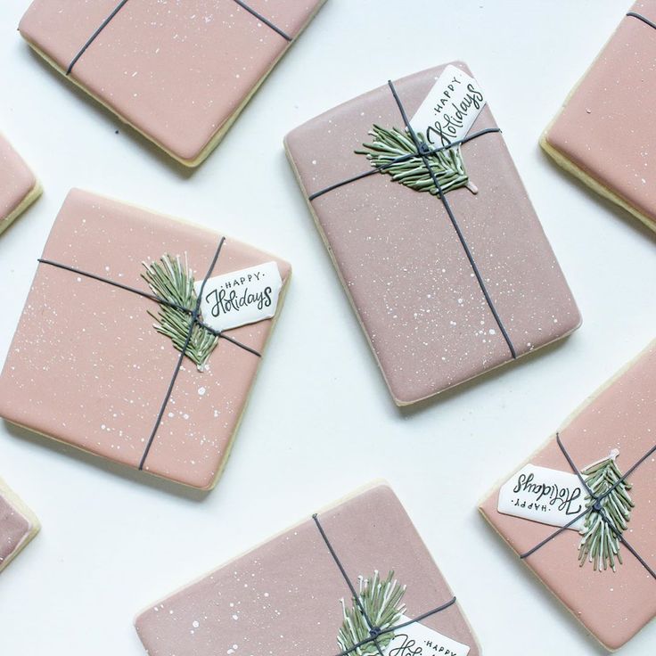 Artisanal Holiday Cookies Designed as Gift-Wrapped Treats in Charming Pastel Colors.