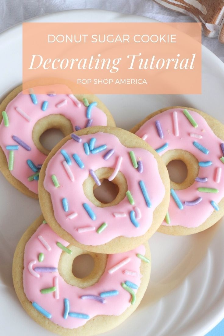 Whimsical Colorful Donut Sugar Cookies with Glossy Pink Icing and Sprinkles Perfect for Celebrations