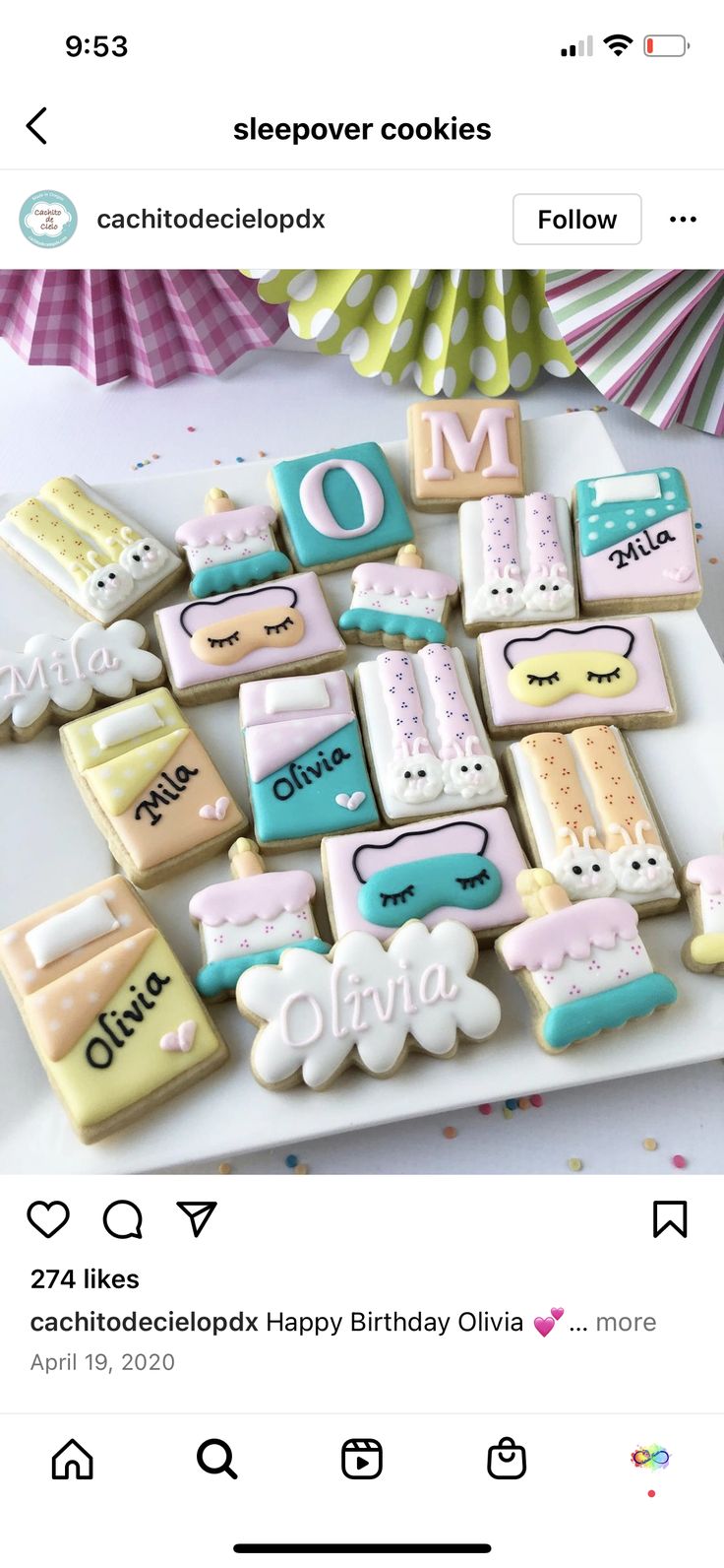 Whimsical Pastel Sugar Cookies for a Fun Sleepover Birthday Celebration