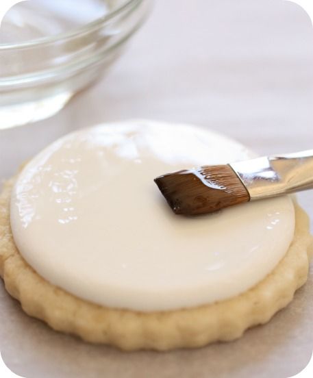 Chic Nail Design Inspired by Glossy White Icing on Cookies.