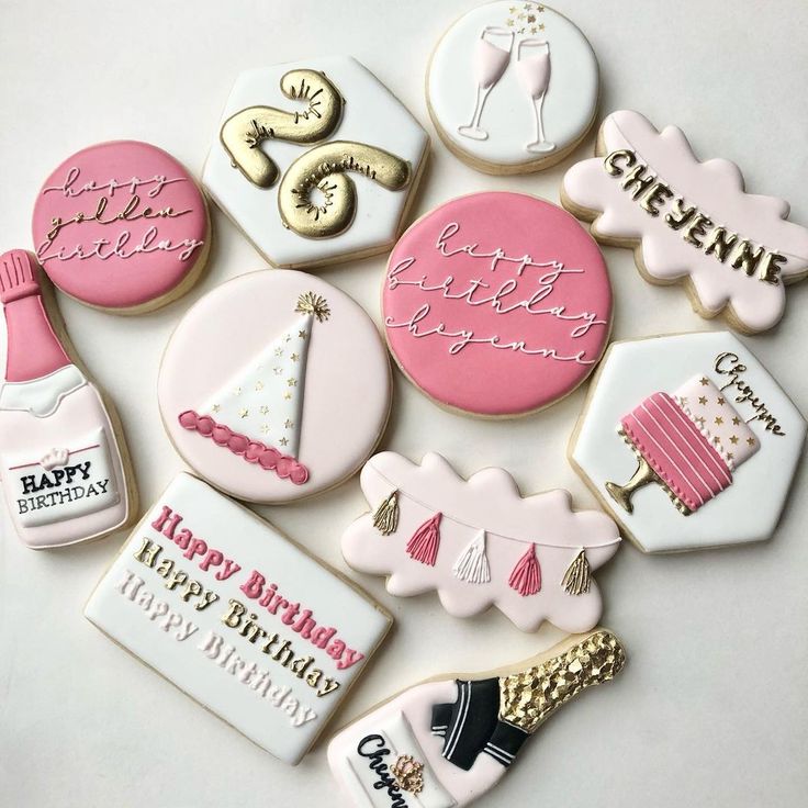 Elegant and Playful Colorful Birthday Cookies for a Festive Celebration.