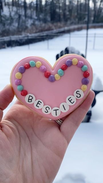 Playful Heart-Shaped Cookie Design Inspires Cheerful Nail Art.