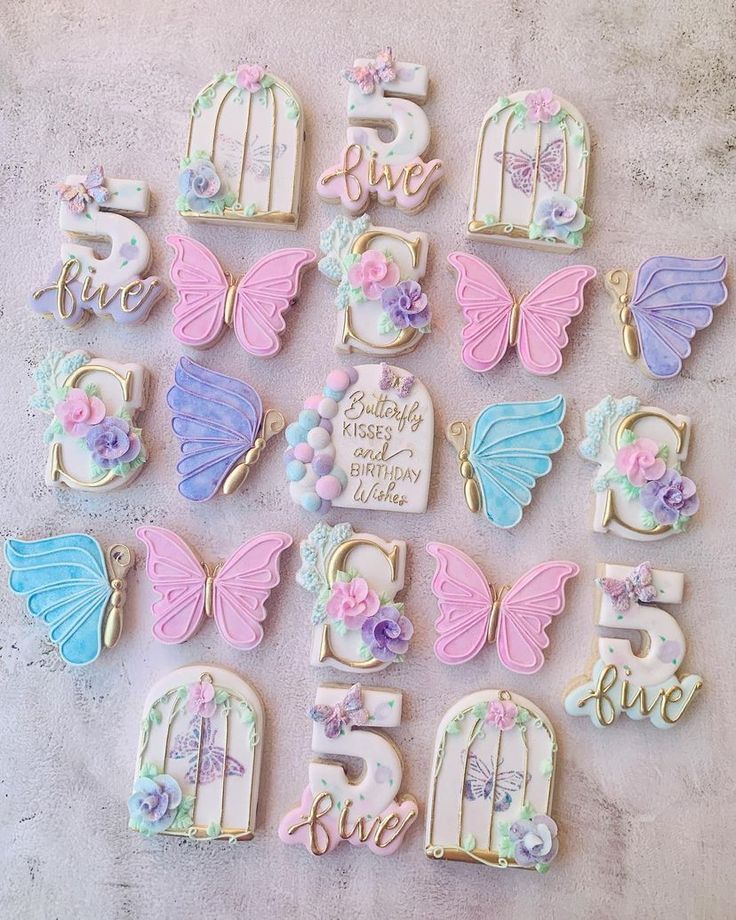 Enchanting Pastel Butterfly and Floral Birthday Cake Design