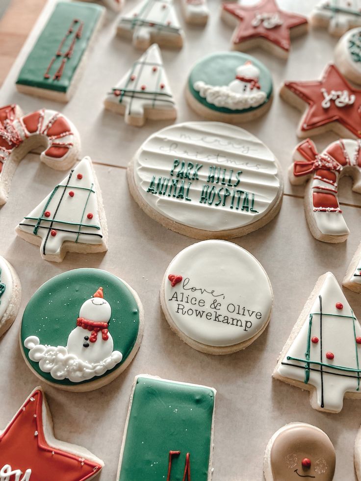 Festive Holiday-Themed Cookies: A Colorful Assortment for Seasonal Celebrations.