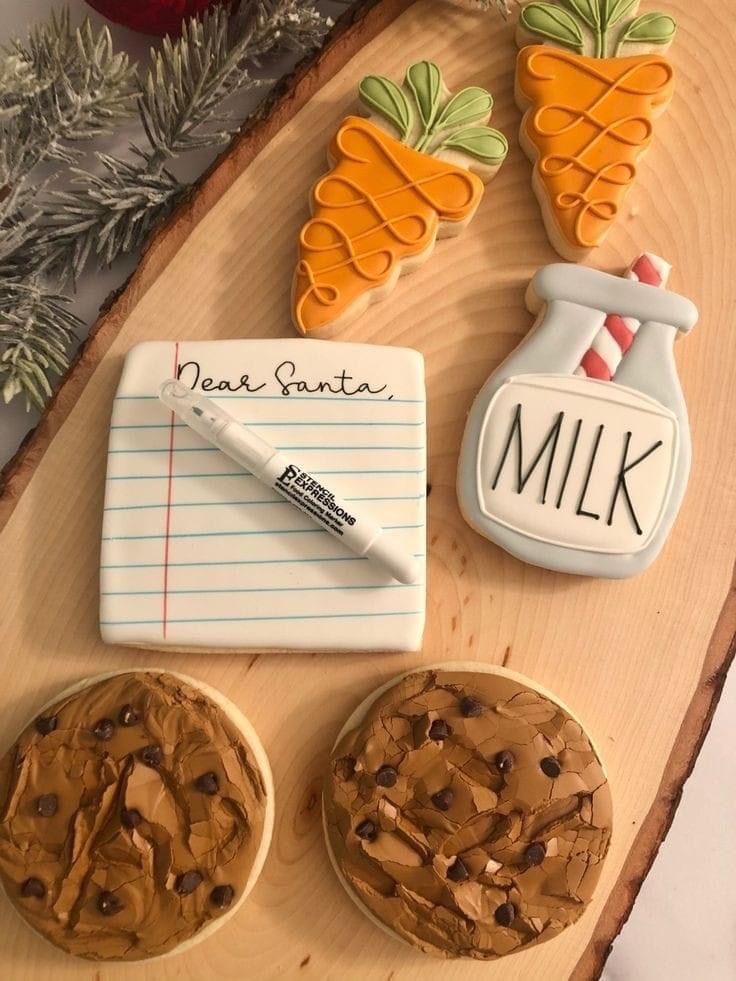 Whimsical Holiday Cookie Arrangement Featuring Adorable Treats for Santa.