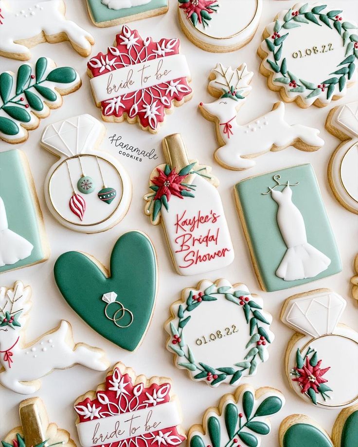 Bridal Shower Cookie Designs: Elegant Embellishments and Joyful Colors.