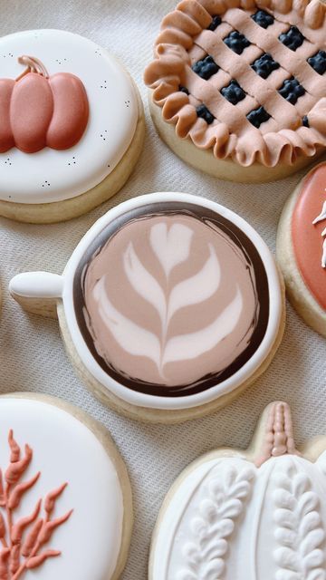 Intricately Designed Autumn-Themed Decorative Sugar Cookies