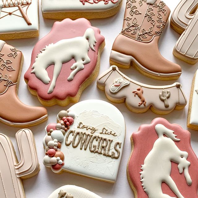 Whimsical Cowgirl-Inspired Cookies: Playful Designs for a Rustic Celebration.