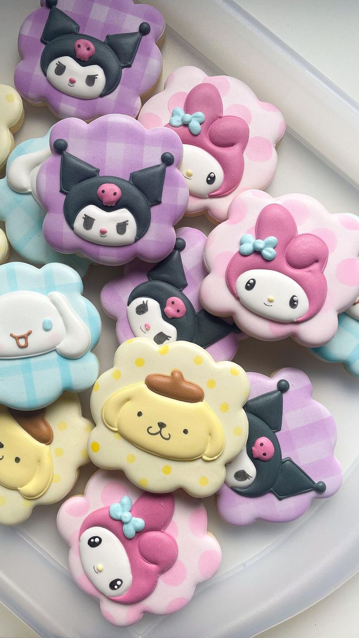 Playful Colorful Cookie Designs with Whimsical Characters for Cheerful Celebrations.