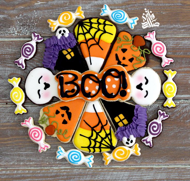 Whimsical Halloween Cookies in Vibrant Designs for Festive Celebrations.