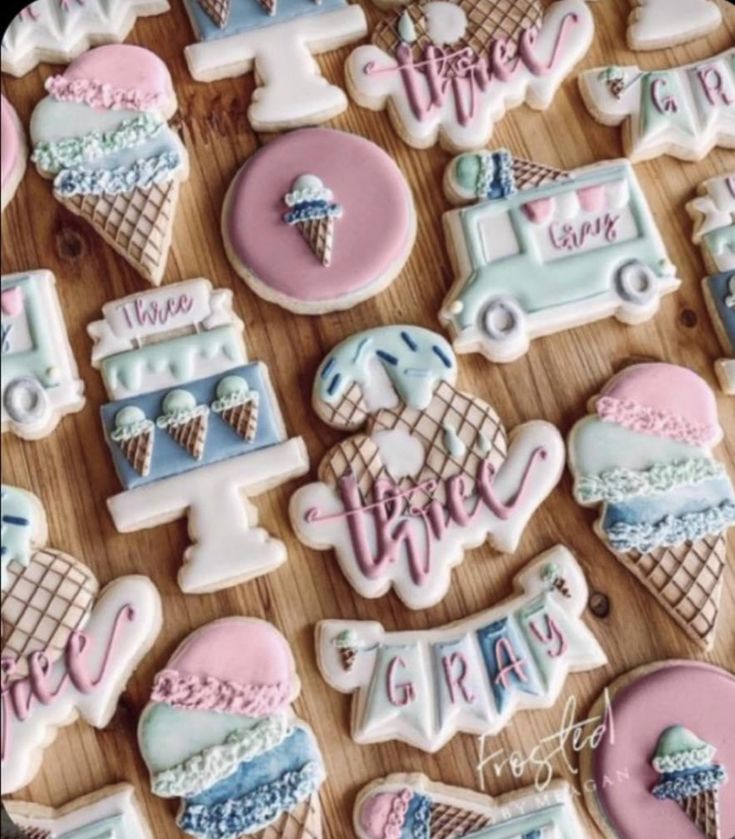 Whimsical Ice Cream-Themed Cookies Add a Colorful Touch to Celebrations.