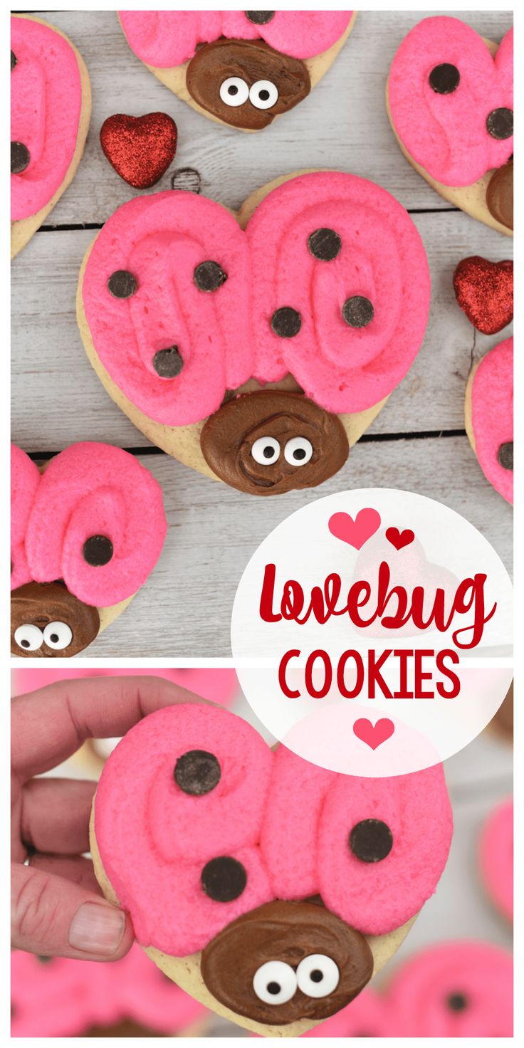 Whimsical Heart-Shaped Cookies: Lovebug Delights for Valentine's Day