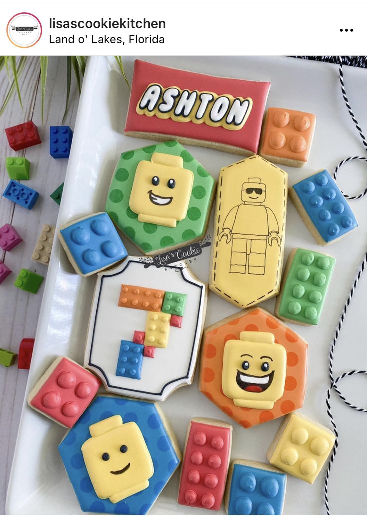 Lego Birthday Cookies Decorated