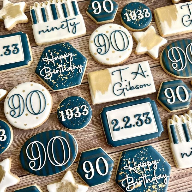 Elegant Decorative Cookies Create a Festive Atmosphere for Milestone Birthdays.