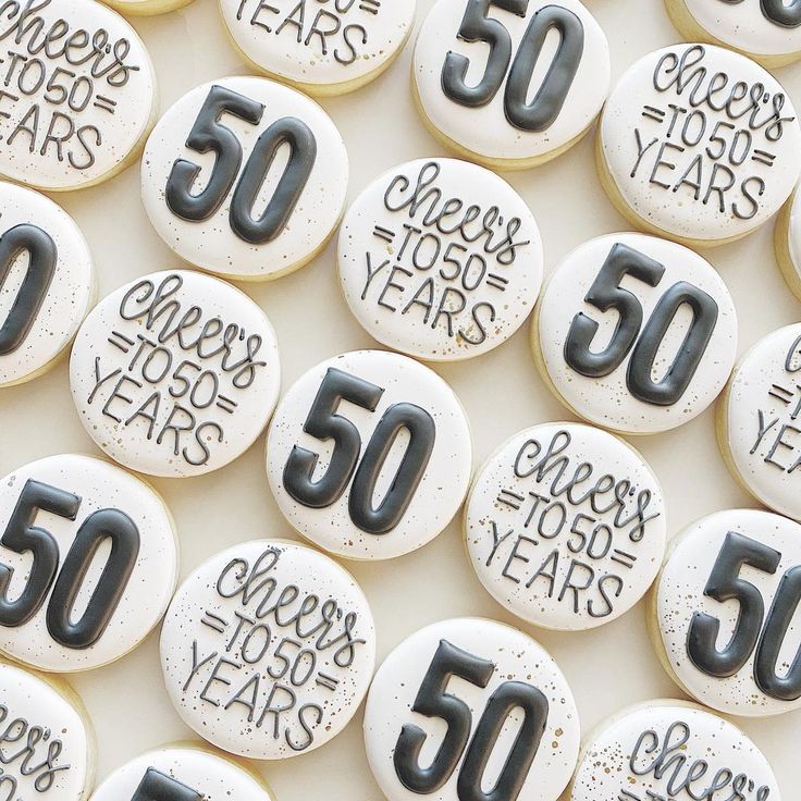 Monochromatic Cookie Designs for Milestone Celebrations: Bold Numbers and Elegant Typography.