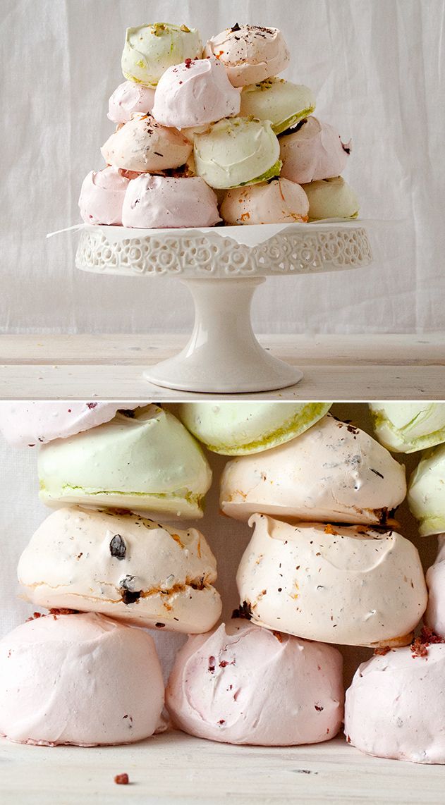 Whimsical Tower of Colorful Pastel Meringue Cookies for Dreamy Celebrations.