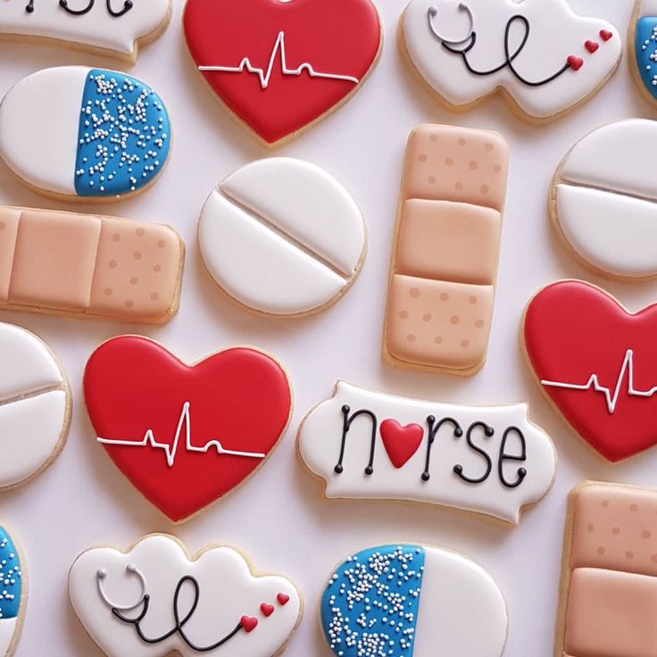 Playful Medical-Themed Cookies Celebrate Healthcare with Colorful Designs.