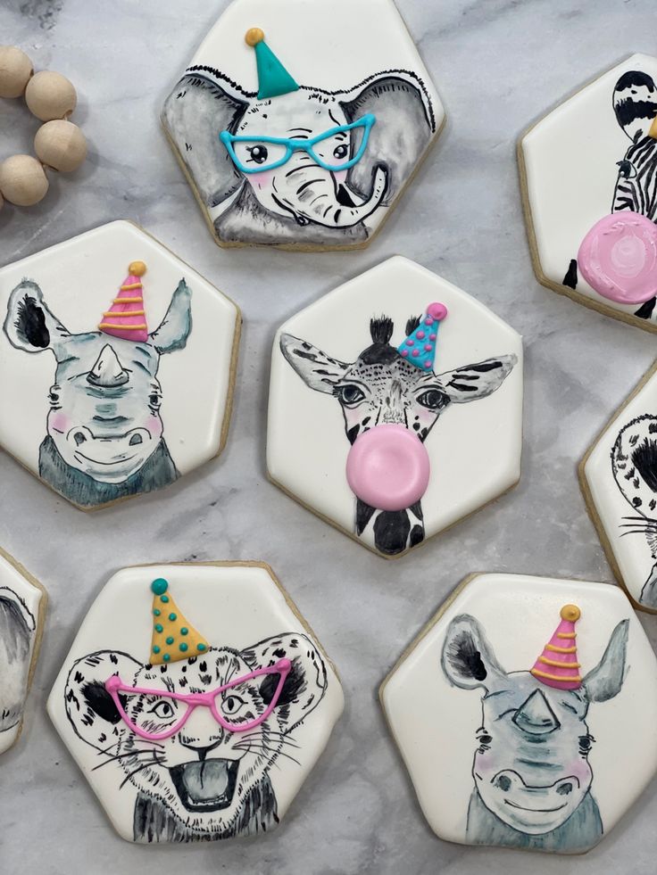 Whimsical Animal-Themed Cookies for Festive Celebrations.