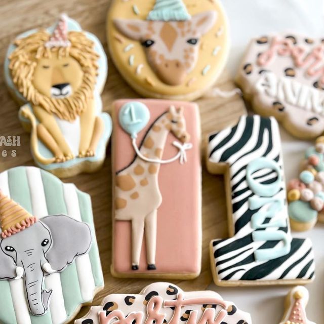 Whimsical Animal-Themed Celebration Cookies: Colorful, Intricate, and Festive Centerpieces