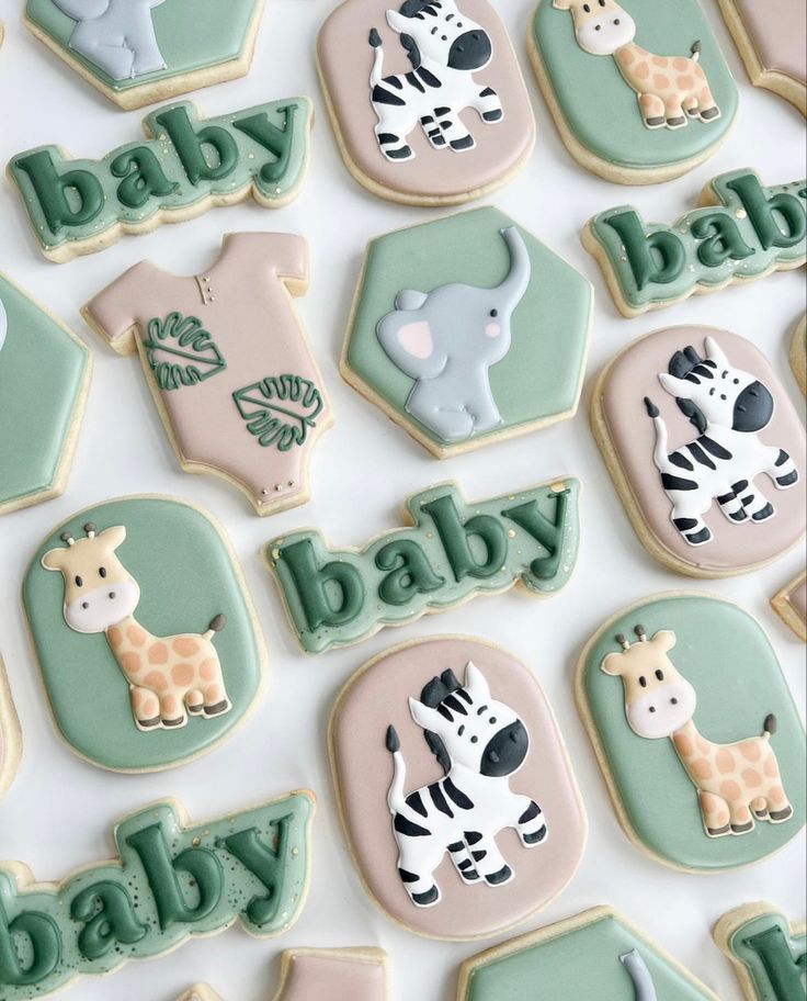 Whimsical Baby-Themed Cookies in Adorable Animal Designs for Celebrations