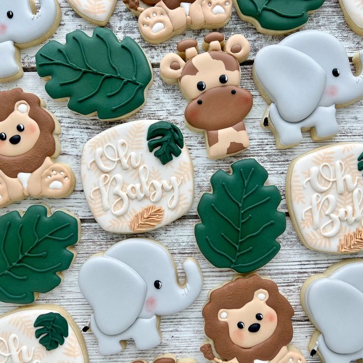 Whimsical Animal-Themed Cookies with Leaf Accents for Joyful Celebrations