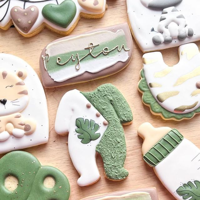 Vibrant Assorted Animal-Shaped Cookies for Themed Celebrations