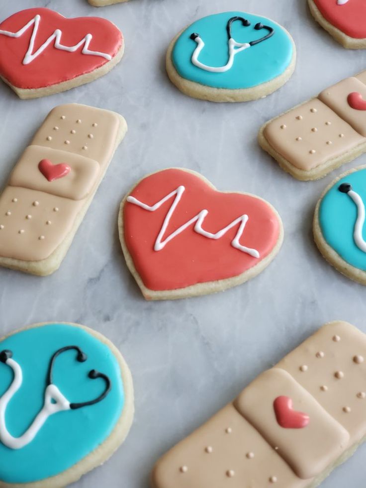 Whimsical Medical-Themed Colorful Cookies for Festive Celebrations.