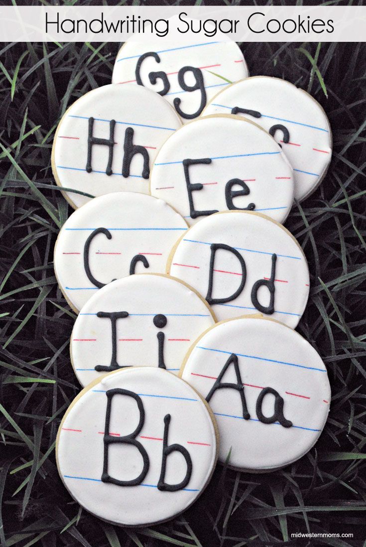 Whimsical Hand-Painted Sugar Cookies Designed as Lined Paper for Educational Themes.