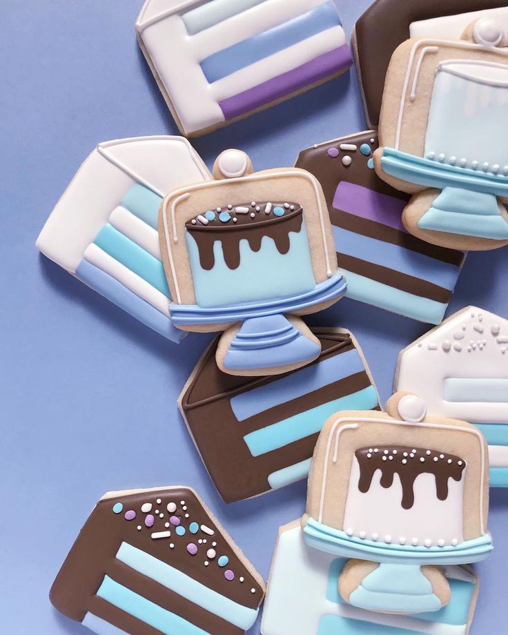 Delightful Colorful Cake Motif Cookies: Elegance for Any Celebration