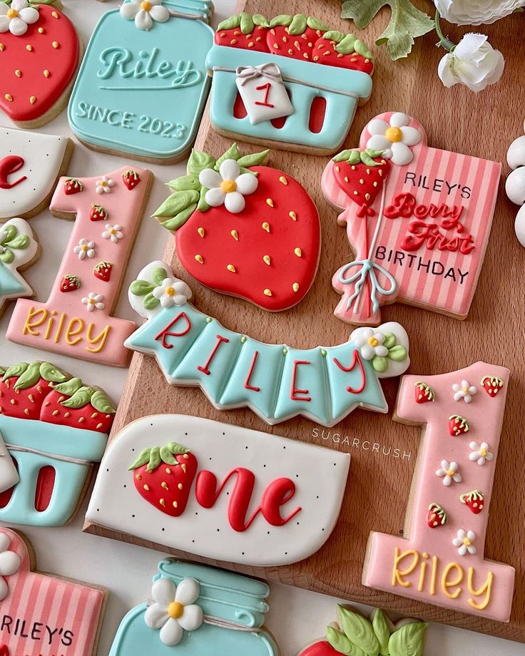 Festive Colorful Cookies with Playful Motifs and Pastel Shades.